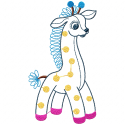 Giraffe Embroidery Design 8